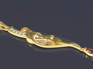Pendant in the form of a dagger with a silhouette of a girl 3D print model 3D Print Model