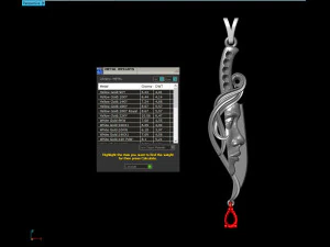 Pendant in the form of a dagger with a silhouette of a girl 3D print model 3D Print Model