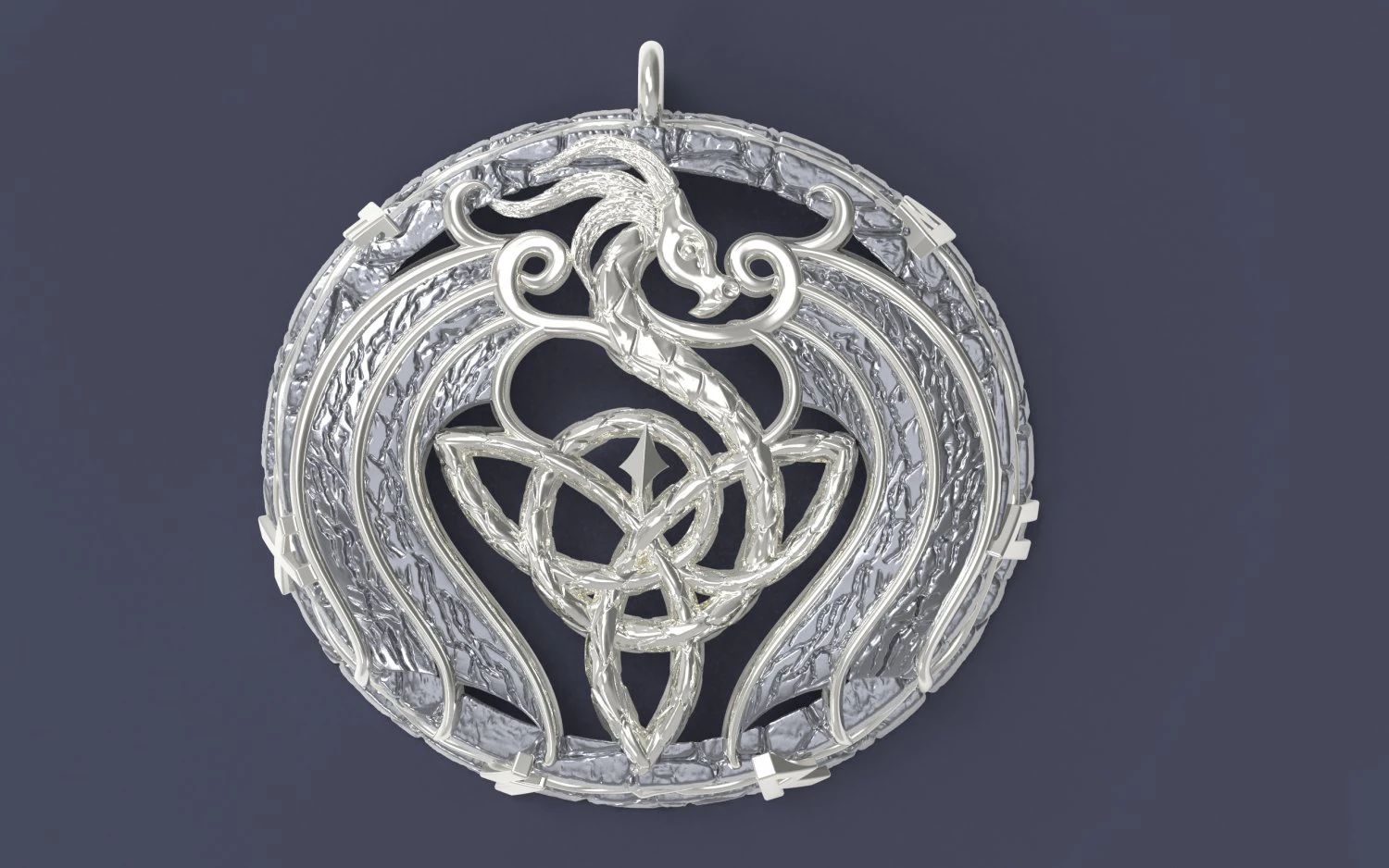 Celtic pendant with trixel and dragon 3D print model 3D Print Model .c4d .max .obj .3ds .fbx .stl .blend 