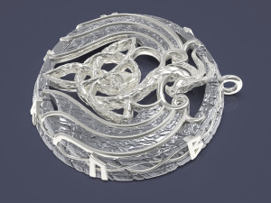 Celtic pendant with trixel and dragon 3D print model 3D Baskı Modeli