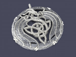 Celtic pendant with trixel and dragon 3D print model 3D Baskı Modeli
