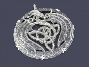 Celtic pendant with trixel and dragon 3D print model 3D Print Model