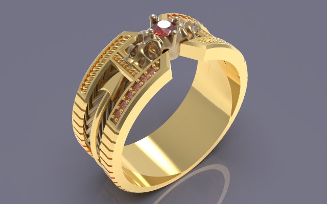 Classic skull ring 3D प्रिंट मॉडल .c4d .max .obj .3ds .fbx .stl .blend