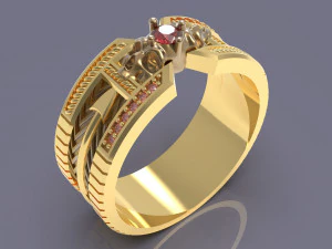 クラシックなスカルリング 3Dプリントモデル