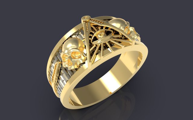 All-seeing eye massonic ring 3D 打印模型 .c4d .max .obj .3ds .fbx .stl .blend 