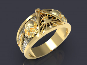 All-seeing eye massonic ring 3Dプリントモデル