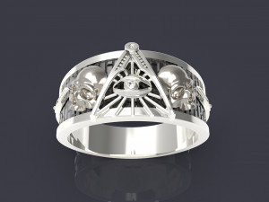 All-seeing eye massonic ring 3D 打印模型