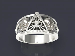 All-seeing eye massonic ring 3D Print Model