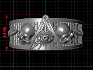 All-seeing eye massonic ring 3D Print Model