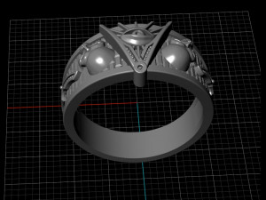 All-seeing eye massonic ring 3D 打印模型