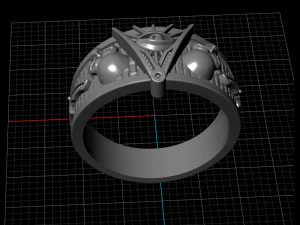 All-seeing eye massonic ring 3D Print Model