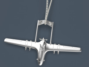 Jewellery pendant Turkish drone Bayraktar Tb2 Ukrain army 3D Print Model