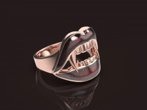 Vampire Lips Ring 3D Print Model