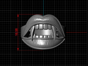 Vampire Lips Ring 3D 打印模型