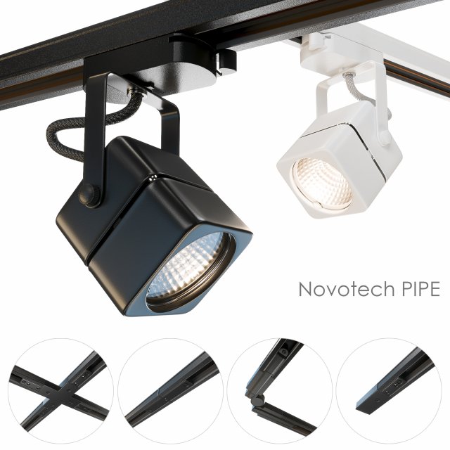 track lamp - head cube 3D Модель .c4d .max .obj .3ds .fbx .stl .blend 