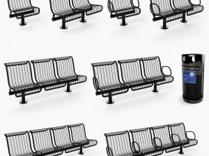 bench plexus backed 3D Model