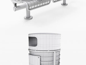 bench plexus backed 3D Model