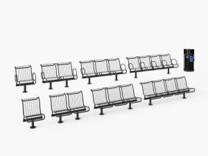 bench plexus backed 3D Model