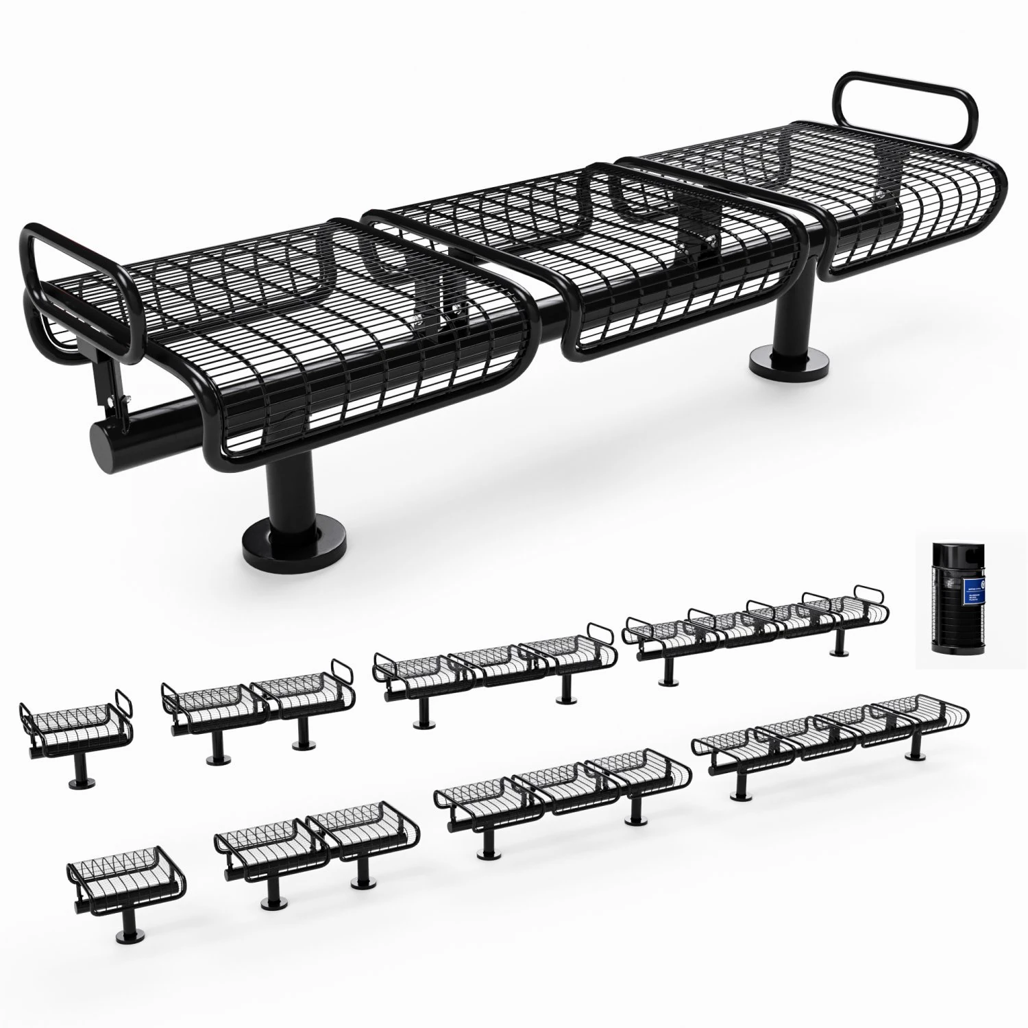 bench plexus backless 3D Model .c4d .max .obj .3ds .fbx .stl .blend