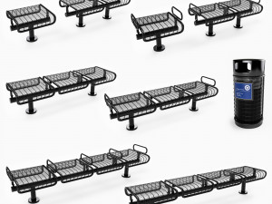bench plexus backless 3D Model