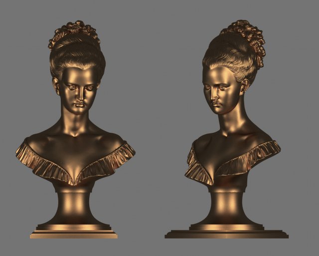 women sculpture princess Modello 3D .c4d .max .obj .3ds .fbx .stl .blend 