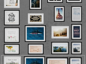 photo frame wall set 3D 모델