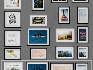 set da parete con cornice per foto Modello 3D