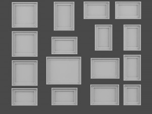 photo frame wall set Modèle 3D