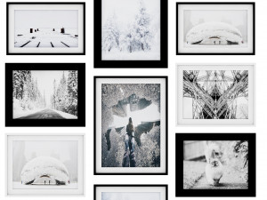 photo frame wall set Modèle 3D
