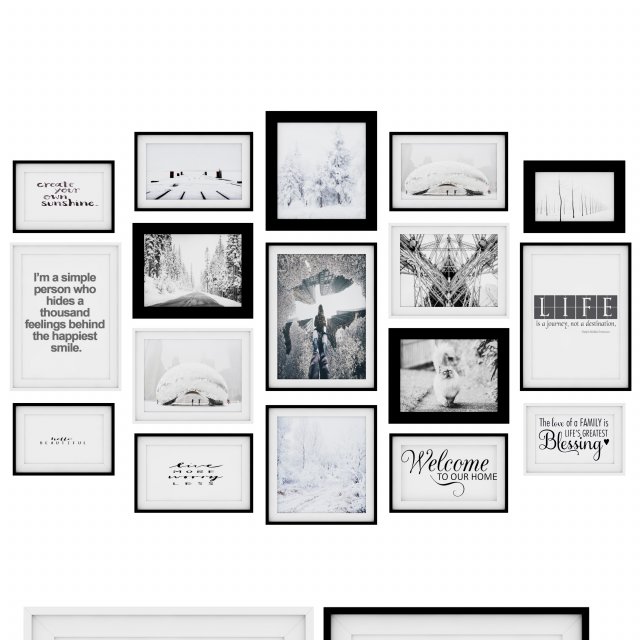 photo frame wall set Model 3D .c4d .max .obj .3ds .fbx .stl .blend 