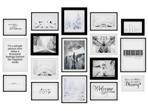 set da parete con cornice per foto Modello 3D