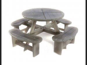 round picnic table Modelo de Impressão 3D