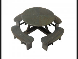 round picnic table Modelo de Impressão 3D