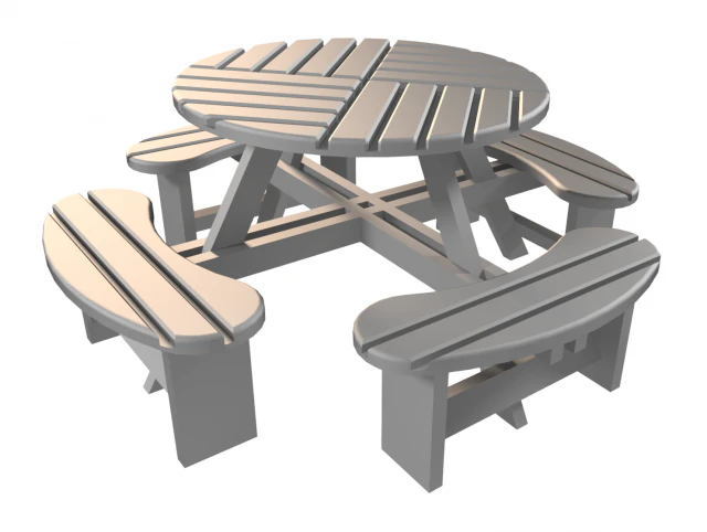 tavolo da picnic rotondo Modello di stampa 3D .c4d .max .obj .3ds .fbx .stl .blend 