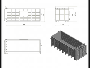 hooklift container - ho and oo scale 3D 프린트 모델
