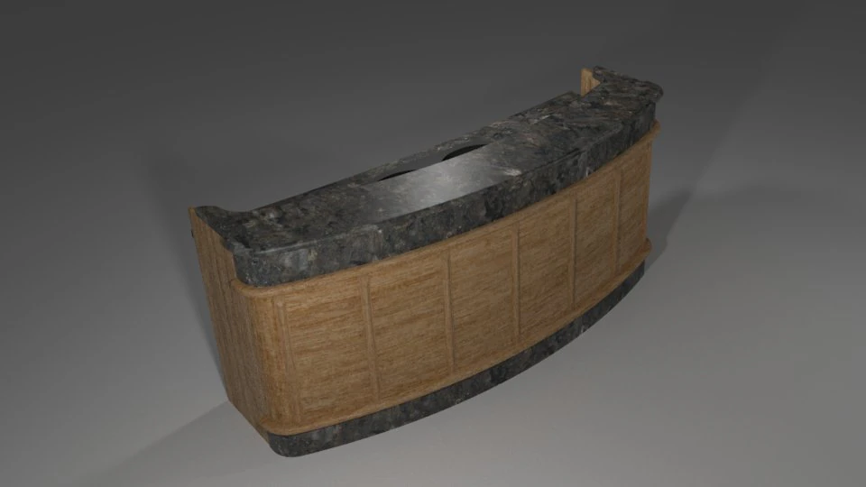 counter with sink 3D Model .c4d .max .obj .3ds .fbx .stl .blend 