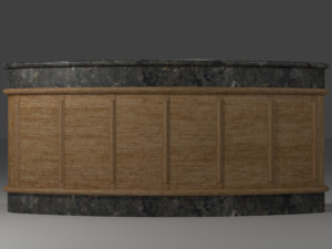 counter with sink Modello 3D
