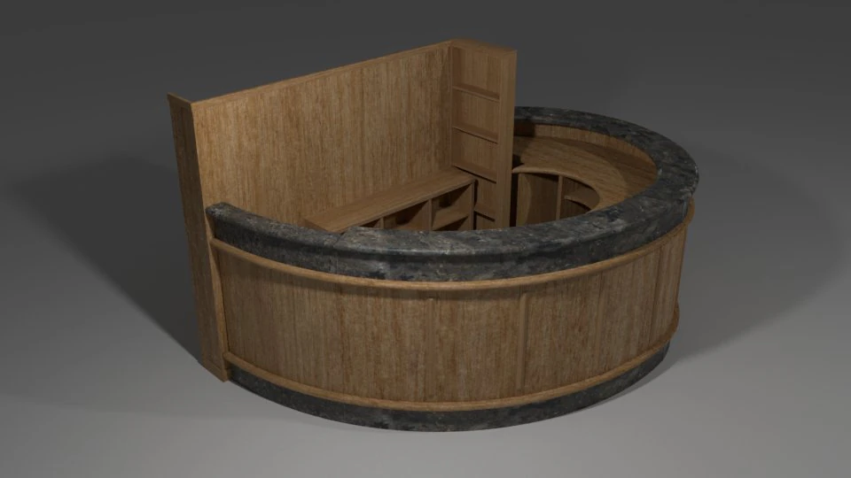 hotel reception 02 3D Model .c4d .max .obj .3ds .fbx .stl .blend 
