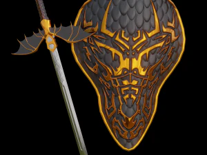 perisai dan pedang Model 3D