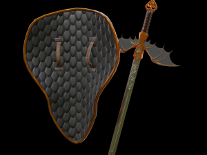 shield and sword Modelo 3D