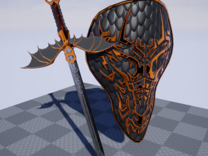 shield and sword Modelo 3D