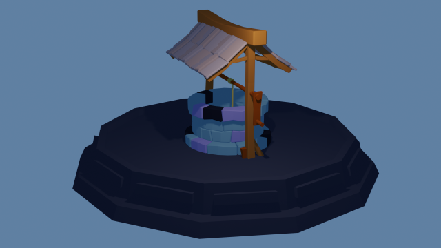 low poly well 3D 模型 .c4d .max .obj .3ds .fbx .stl .blend 
