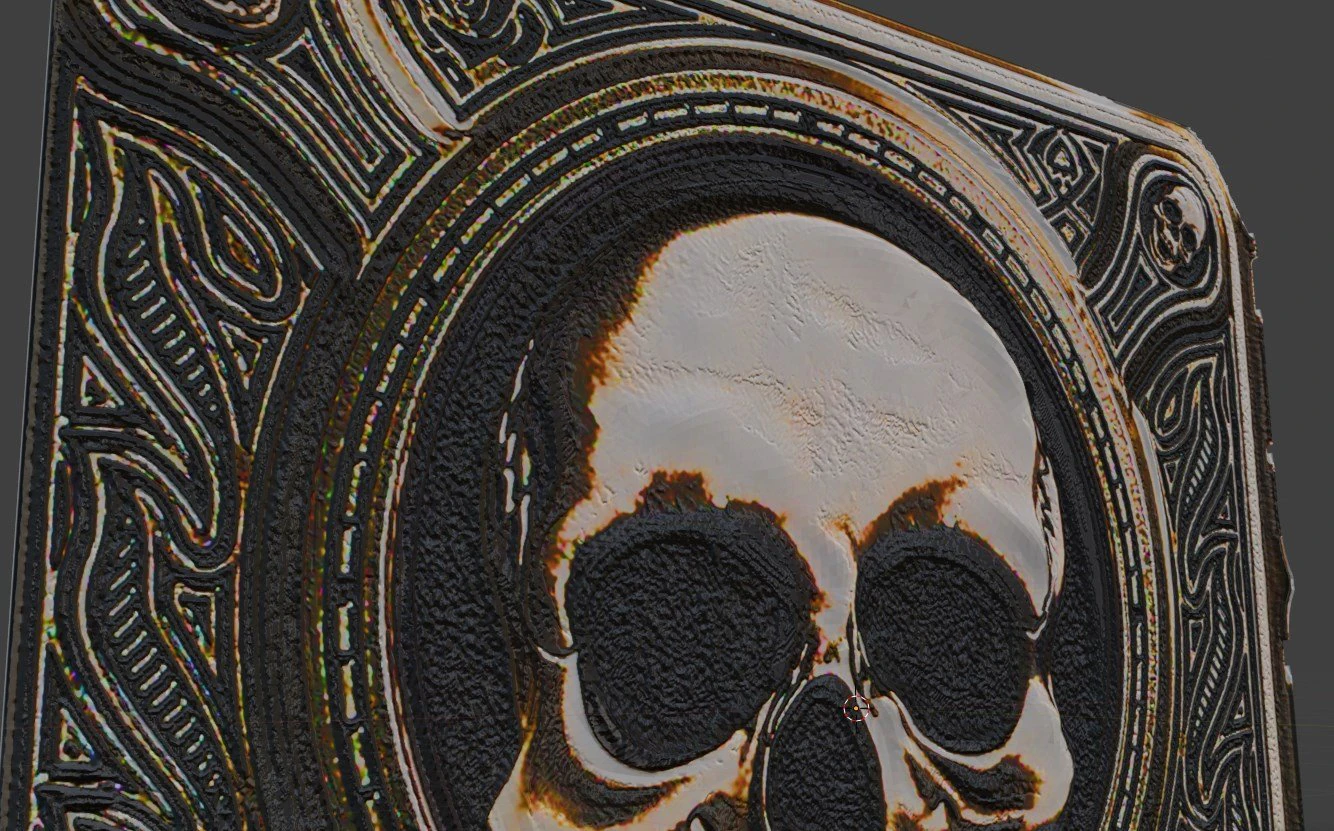 iron skull emblem 3D Model .c4d .max .obj .3ds .fbx .stl .blend 