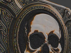 emblema de caveira de ferro Modelo 3D