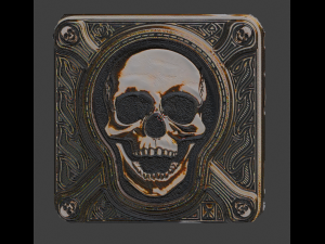 iron skull emblem Modèle 3D