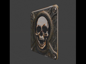 iron skull emblem Modèle 3D