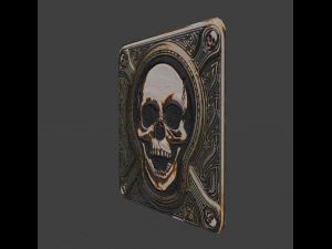 iron skull emblem 3D Model