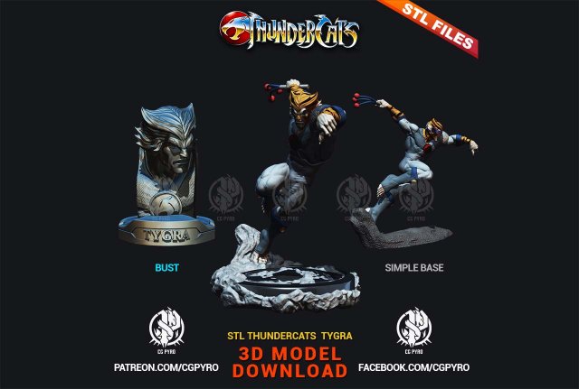 thundercats tygra stl for 3d printing fanart Modello di stampa 3D .c4d .max .obj .3ds .fbx .stl .blend 