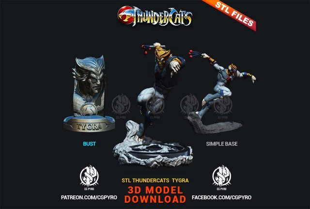 Thundercats Tygra STL para impress&atilde;o 3D fanart Modelo de Impressão 3D .c4d .max .obj .3ds .fbx .stl .blend 