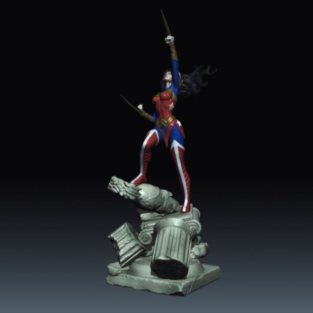 wonder woman from dc comics injustice stl collection 3D 프린트 모델 .c4d .max .obj .3ds .fbx .stl .blend 
